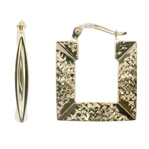 Creole Diamond Cut Gold Hoops