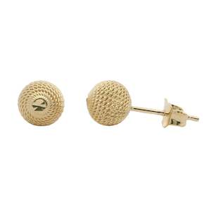 Textured Gold Ball Studs