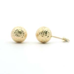 Diamond Cut Gold Ball Studs