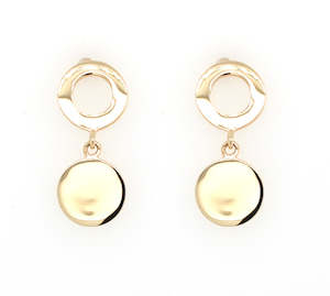 Yellow Gold: Circle Duo Drops