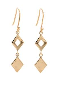 Yellow Gold: Diamond Shape Drops