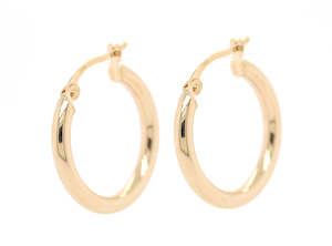 Yellow Gold: Gold Hoops - 15mm