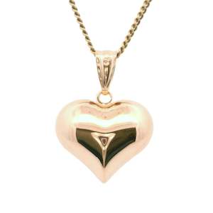 Gold Pendants: Plain Puffed Heart Pendant