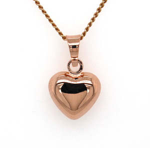 Gold Puffed Heart Pendant