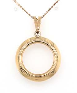 Round Beveled Half Sovereign Pendant Mount