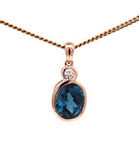 Oval & Diamond Pendant