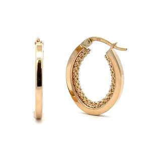 Elongated Gold Hoop Inner Detail