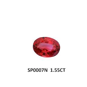 Gemstones: Reddish Orange Pink Spinel Oval 1.55ct