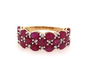 Sale: Wide band multi stone ring