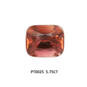 Rust Burnt Orange Pink Tourmaline Cushion Cut 5.75ct