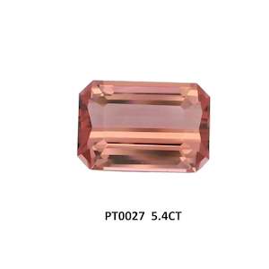 Orangey Pink Tourmaline Octagon Step Cut 5.4ct