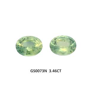 Green Sapphire Oval  Pair - 3.46ct