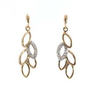 Diamond: Leaf Drop Earrings