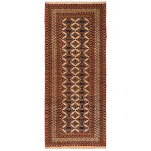 Hand-knotted Turkmen Wool Runner  94cm x 186cm