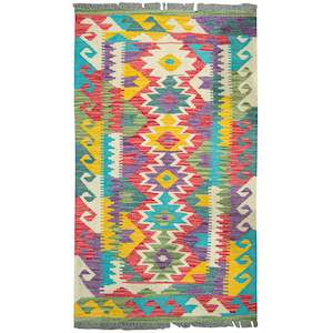 100% Wool Kilim Small Rug 77cm x 127cm