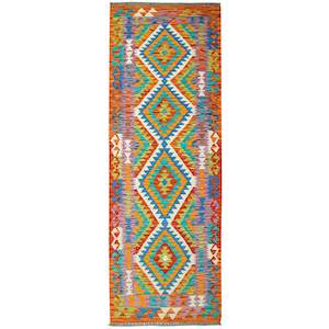 Carpet: 100% Wool Kilim Small Rug 75cm x 207cm