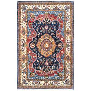 Hand-knotted Wool Small Rug  101cm x 152cm