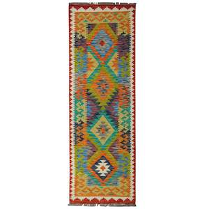 Carpet: 100% Wool Kilim Small Runner 68cm x 210cm