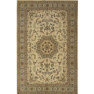 Fine Hand-knotted Wool and Silk Tabriz Rug 122cm x 183cm