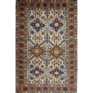 Fine Antique Hand-knotted Wool & Silk Persian Ardabil Rug 133cm x 197cm