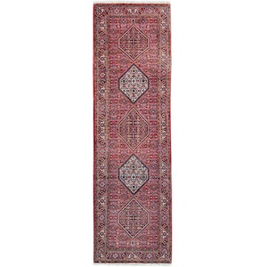 Super Fine Hand-knotted Wool Bijar Persian Runner 83cm x 306cm