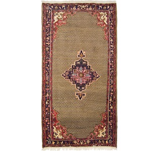 Vintage Hand-knotted Persian Wool Bijar Rug 145cm x 278cm