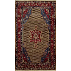 Tribal Hand-knotted Wool Bijar Persian Rug  150cm x 270cm