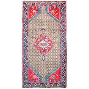 Hand-knotted Wool Tribal Persian Bijar Hallway Runner 143cm x 287cm