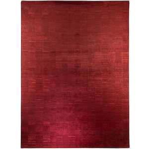 Modern Hand-knotted Maroon Wool Rug 249cm x 290cm