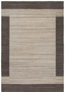 Modern Cream & Grey Wool Rug