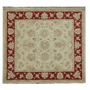 Fine Hand-knotted Wool Chobi Square Rug 202cm x 203cm