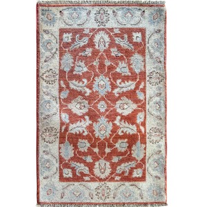 Hand-knotted Wool Red Rug Small 64cm x 96cm