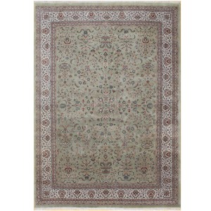 Fine Hand-knotted Saruk Design Green Wool Rug 244cm x 304cm