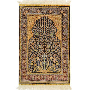 Fine Hand-knotted Small Silk Rug 84cm x 122cm