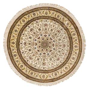 Fine Hand-knotted 100% Silk Round Rug 183cm x 183cm