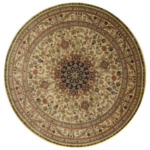 Fine Hand-knotted 100% Silk Round Rug 183cm x 183cm