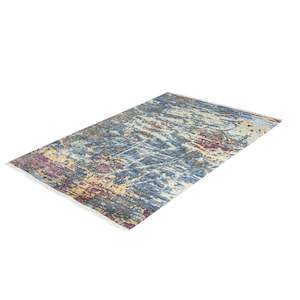 Hand Knotted Wool & Silk Modern Rug 124cm x 182cm