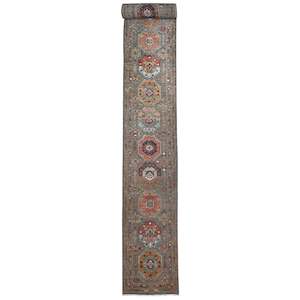 Fine Hand-knotted Wool Hallway Runner 80cm x 685cm