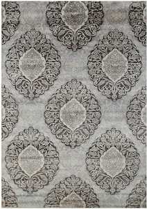 Fine Handmade Wool & Silk Grey Modern Rug 170cm x 243cm