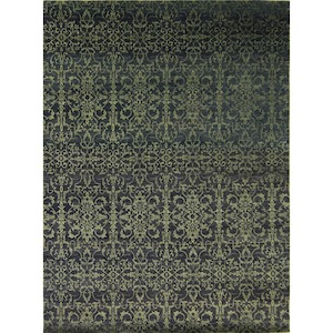 Fine Contemporary Hand-knotted NZ Wool and Silk Damask Rug 263cm x 355cm