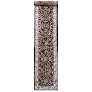 Fine Hand-knotted Traditional Wool & Silk Runner 82cm x 502cm