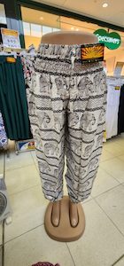 3xl Genie Pants Black and White Elephants