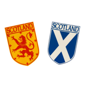 Twin Pack Saltire + Lion Rampant Car Stickers