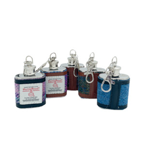 Harris Tweed Hip Flask Keyrings