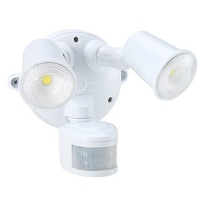 Security: LED Spotlight 2 x 10W with Motion Sensor (White) Security Lighting