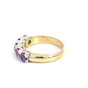 18ct Yellow and White Gold Sapphire and Diamond Ring