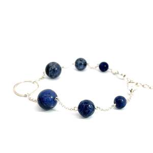 Sterling Silver La Pierre Blue Vein Bracelet