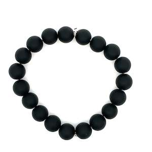 Jewellery: Black Onyx Bead Stretchy Bracelet