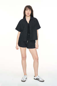 LIN-IN CAMP SHIRT BLACK