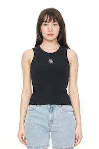 Womens Tops: SIGNATURE RIB TANK BLACK